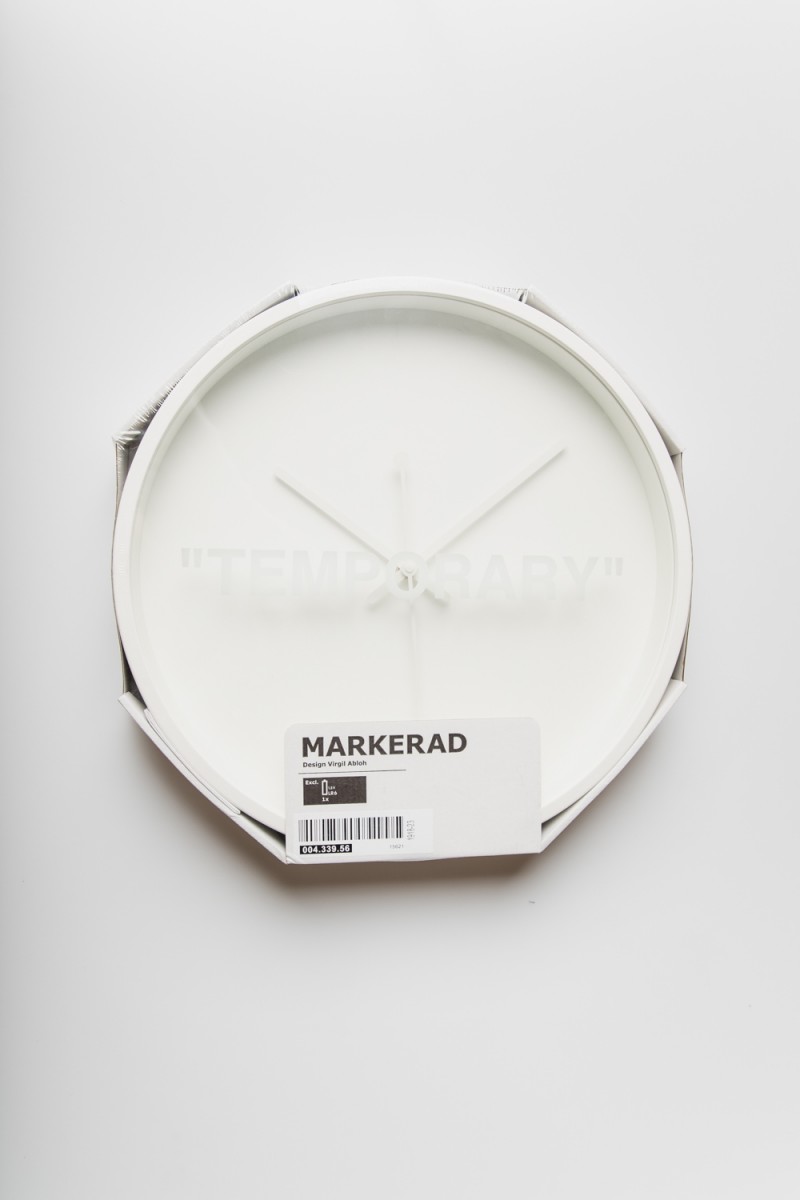 Virgil Abloh x IKEA MARKERAD TEMPORARY Wall Clock White NEW